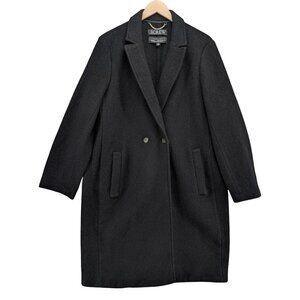 J.CREW New Daphne Topcoat Womens Black Italian Boiled Wool Double Breasted Sz 18